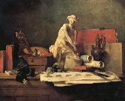 Jean Baptiste Simeon Chardin Still Life with the Attributes of the Arts Spain oil painting artist